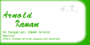 arnold kaman business card