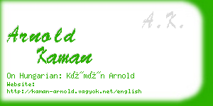 arnold kaman business card